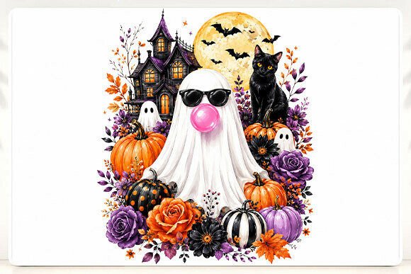 Download Cute Bubble Gum Ghost Halloween PNG - Premium Bundle