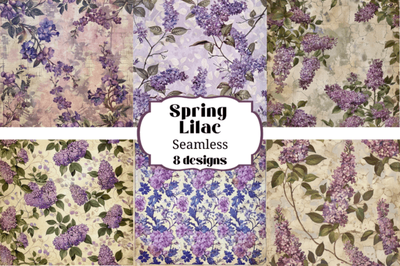 Download Spring Lilac Seamless Digital Papers - Spring lilac Collection
