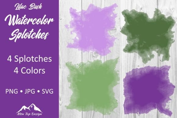 Download Spring Lilac Bush Watercolor Splotches - Spring lilac Collection