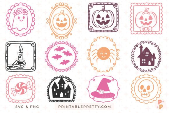 Download Spooky Doodle Frames SVG PNG Clipart - Premium Resources