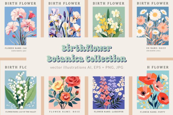 Download Birth Month Flower Market Wall Art - Month flower Collection