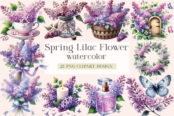 Download Spring Lilac Flower Sublimation Clipart - Spring lilac Collection