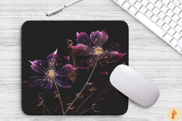 Download Transparent Purple Flowers Mouse Pad - Transparent Collection