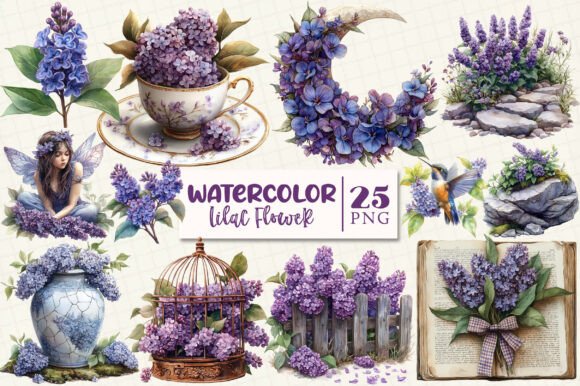 Download Spring Lilac Flower Sublimation Clipart - Spring lilac Collection