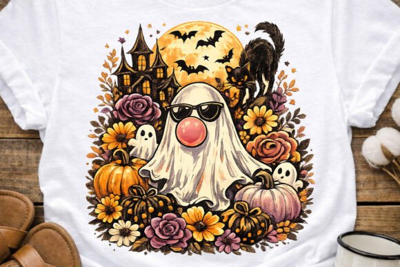 Download Retro Ghost Bubble Gum Halloween PNG - Premium Resources
