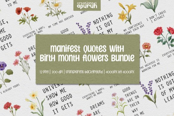 Download Manifest Quotes with Birth Month Flower - Month flower Collection