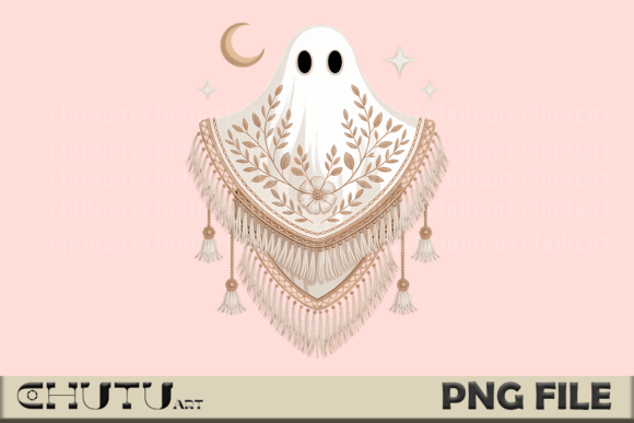 Download Elegant Boho Ghost PNG - Fall Spirit Art - Premium Bundle