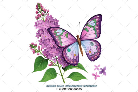 Download Spring Lilac Sublimation Butterfly PNG - Spring lilac Collection