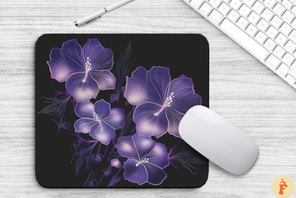 Download Transparent Purple Flowers Mouse Pad - Transparent Collection