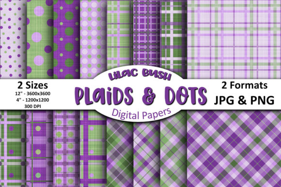 Download Spring Lilac Bush Plaids &amp; Dots Papers - Spring lilac Collection